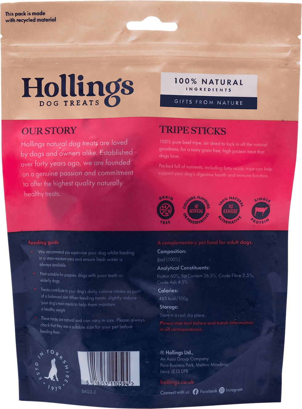 Thumbnail: HOLLINGS TRIPE STICKS 100G