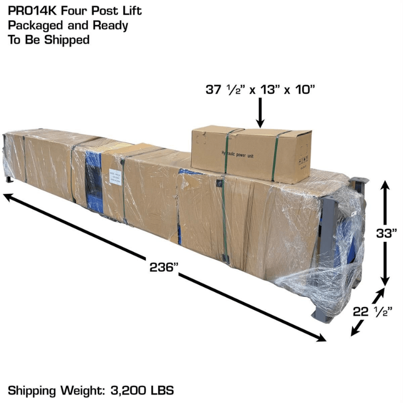 Atlas PRO14KCF-EXT-COMBO 14,000lb 4 Post Lift w/ (2) RJ8 Jacks