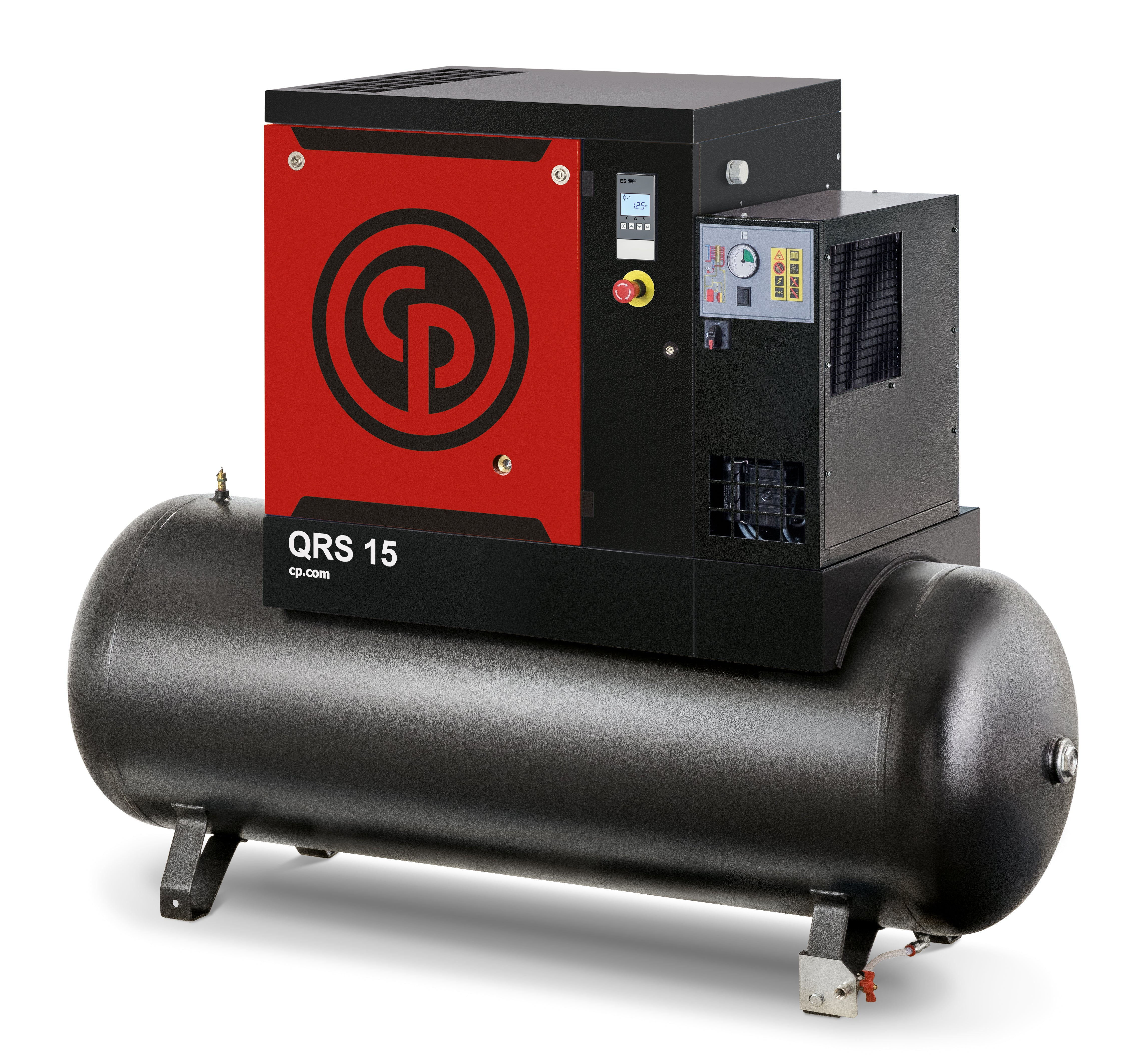 Chicago Pneumatic QRS 15D-150 TM 15 HP Rotary Screw Air Compressor with Dryer, 120-Gallon Tank - PN 4152023183