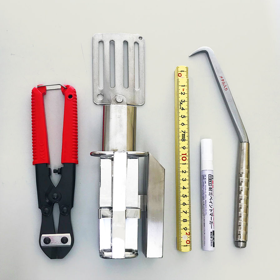 ミゼットカッタMC　オールステンレスハッカーケース②　折尺　ペイントマーカー　ニューゼブラ手ハッカーφ13