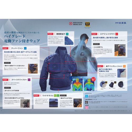 空調服　剛肩フード4ファン　LL 鉄筋屋さんの空調服 鉄筋屋さんの空調服 EK2470 剛肩フードフルハーネス4ファン（服