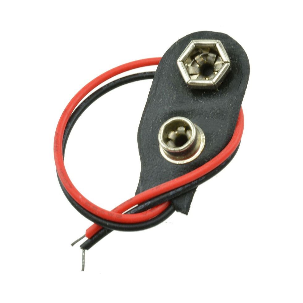 Miniature : 1/5/9/10pcs 9V Battery Clips 10cmBlack Red 2Wired Cable Connection Connector Buc