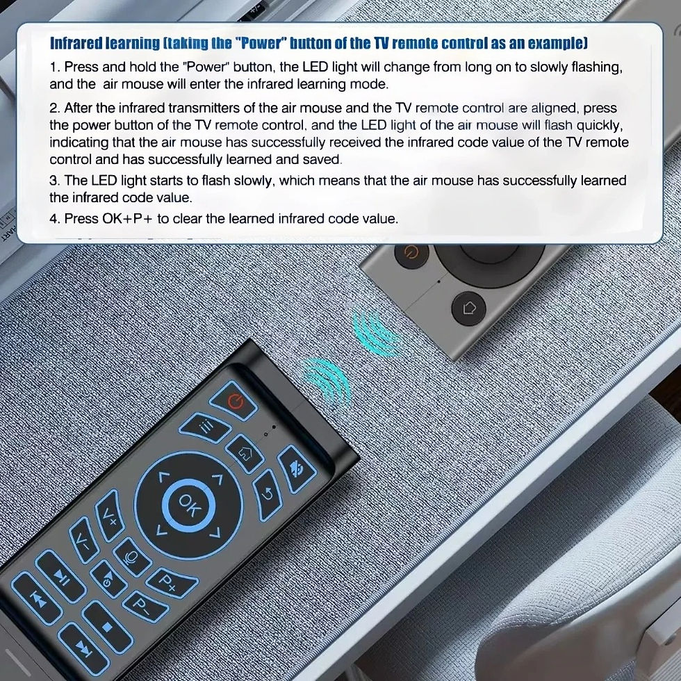 Miniature : Air Mouse Remote Control Gyroscope 7 Color Backlit Dual Mode BT5.2 2.4G Wireless