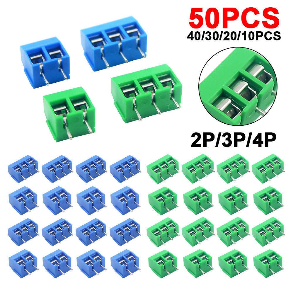10/50PCS PCB Terminal Block Connector Pitch 5.0mm KF301 Straight Pin 2P 3P Screw