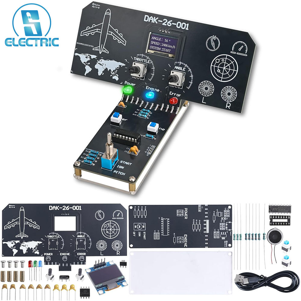 Kit de soudure pour simulateur de vol DIY avec écran LCD, effets sonores, indic