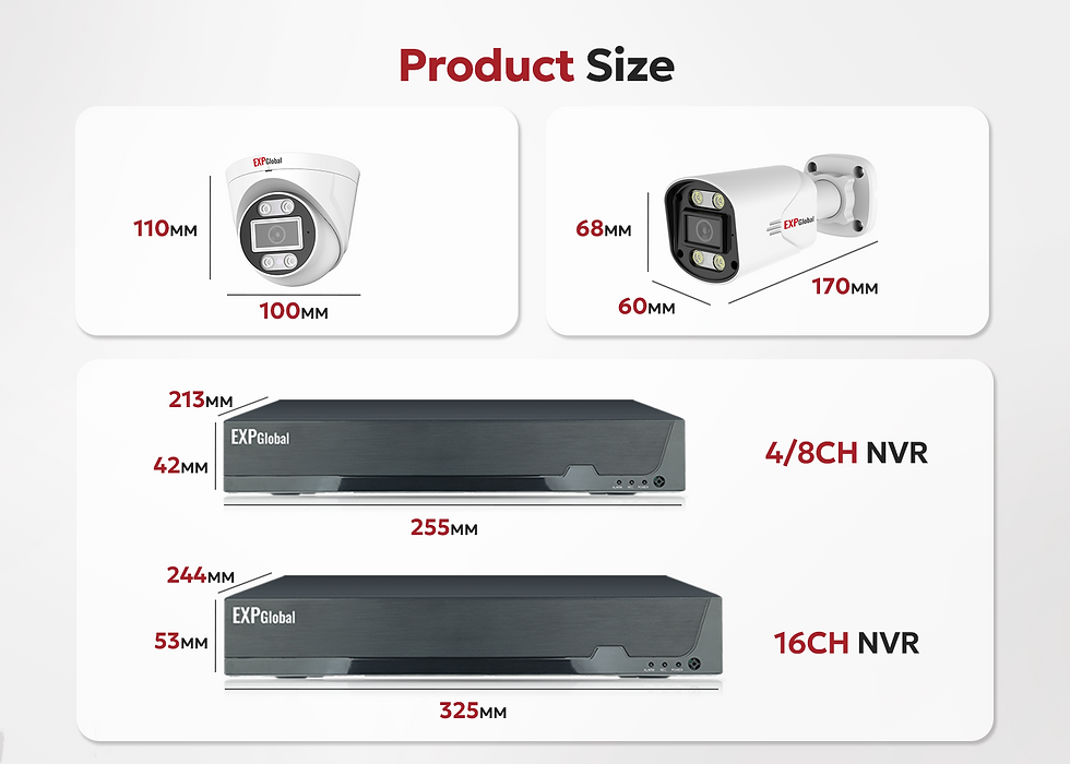 Miniature : EXPGlobal 8MP 5MP POE Outdoor Security Camera System Home CCTV kit Video Surveil