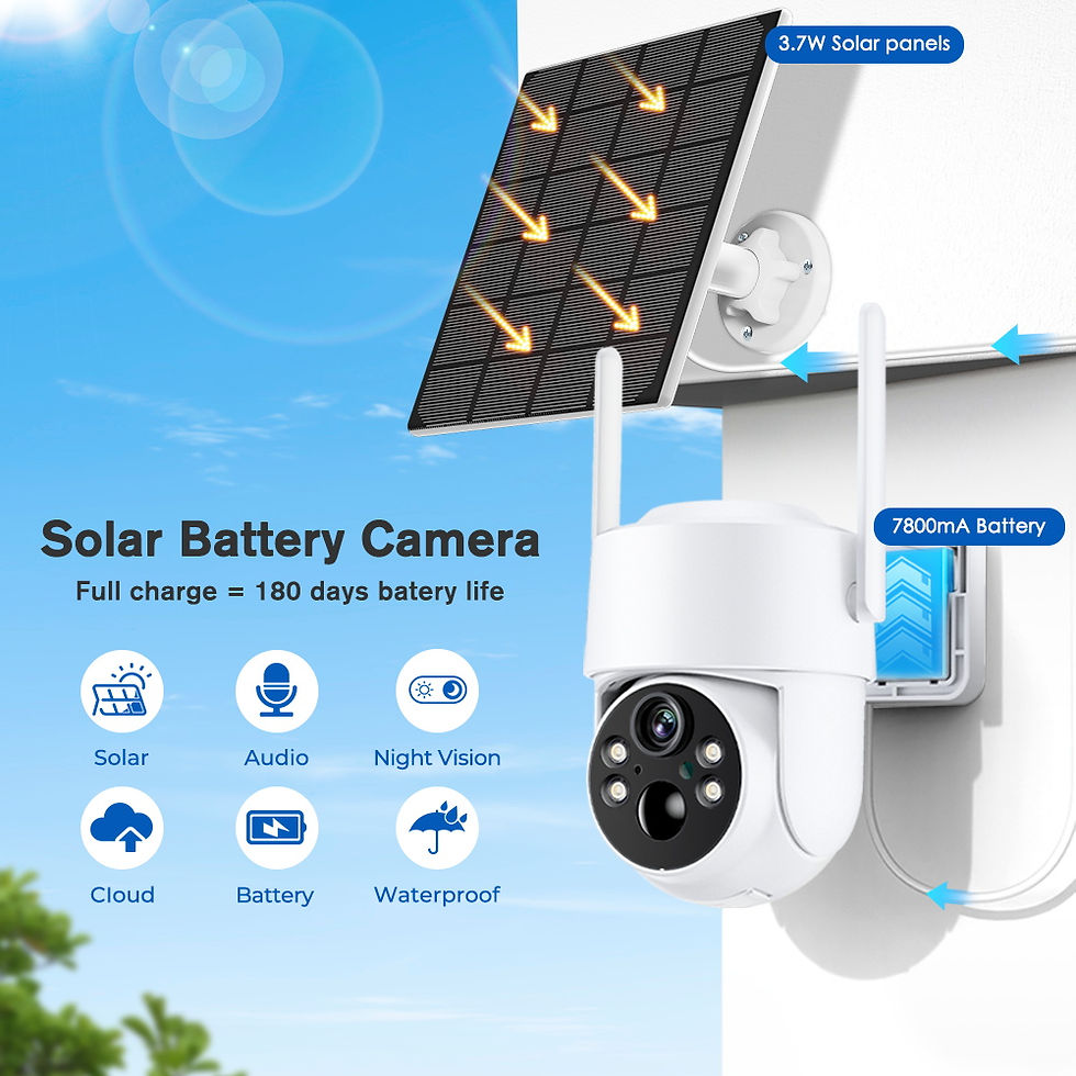 Miniature : Caméra WiFi PTZ caméra IP solaire sans fil extérieure 4MP HD batterie intégr