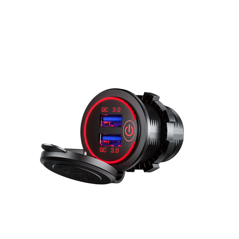 Miniature : Quick Charge 3.0 Dual USB Fast Car Charger Socket Accessories Waterproof 12V/24V