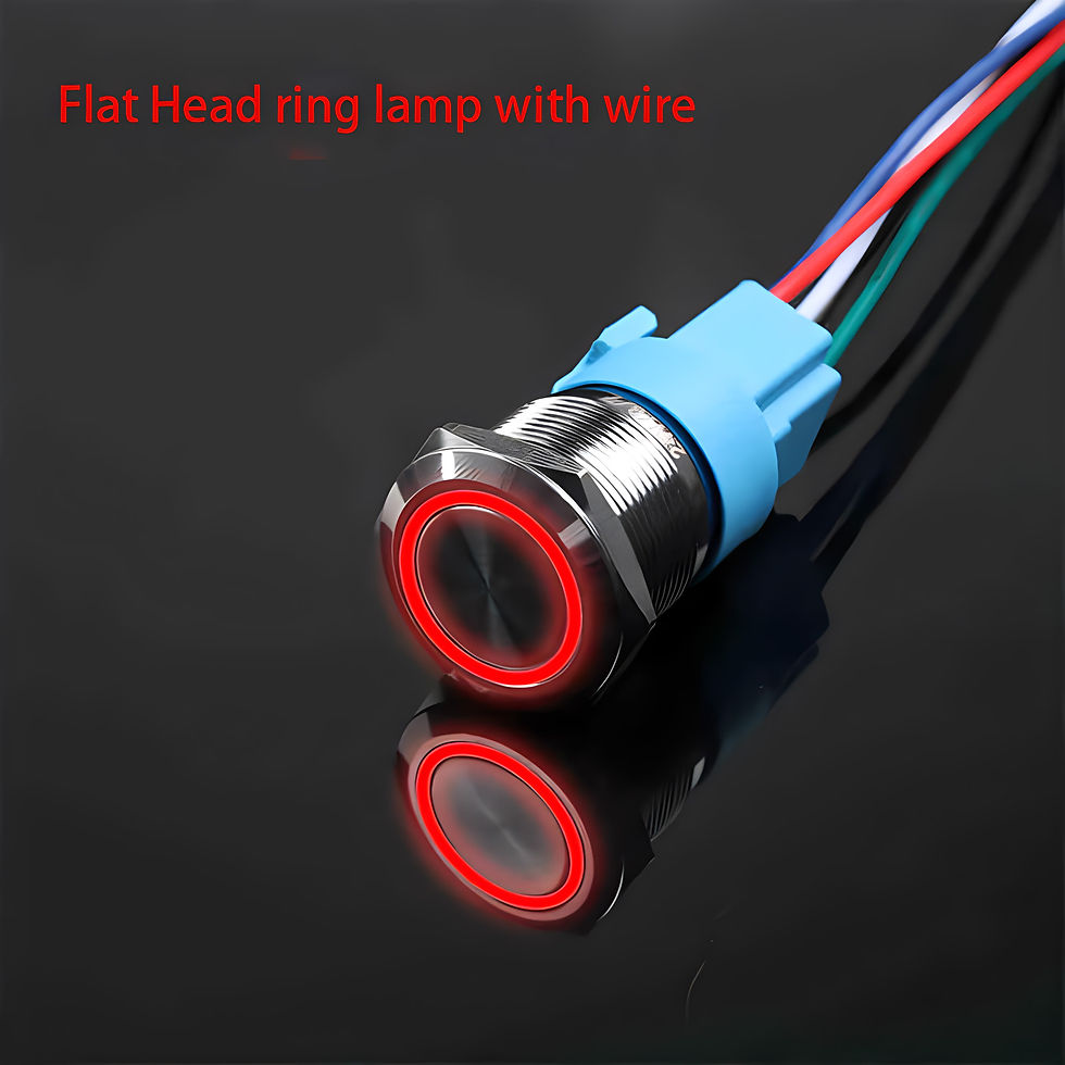 Miniature : 16mm 19mm 22mm  Metal Push Button Switch Momentary/Latching Flat Head Led Light 