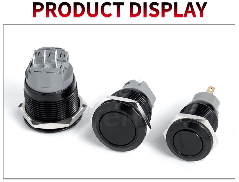 Miniature : 12/16/19/22/25/30/40mm Waterproof Metal Push Button Switch NO LED Light Momentar
