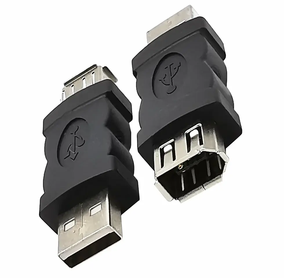 Miniature : Firewire IEEE 1394 6Pin femelle 9pin à 6pin USB 2.0 mâle adaptateur caméra t�