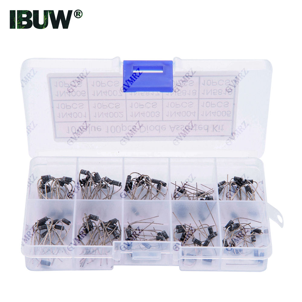 Kit assorti de diodes redresseurs à 10 valeurs, 100 pièces, 1N4001 1N4002 1N40