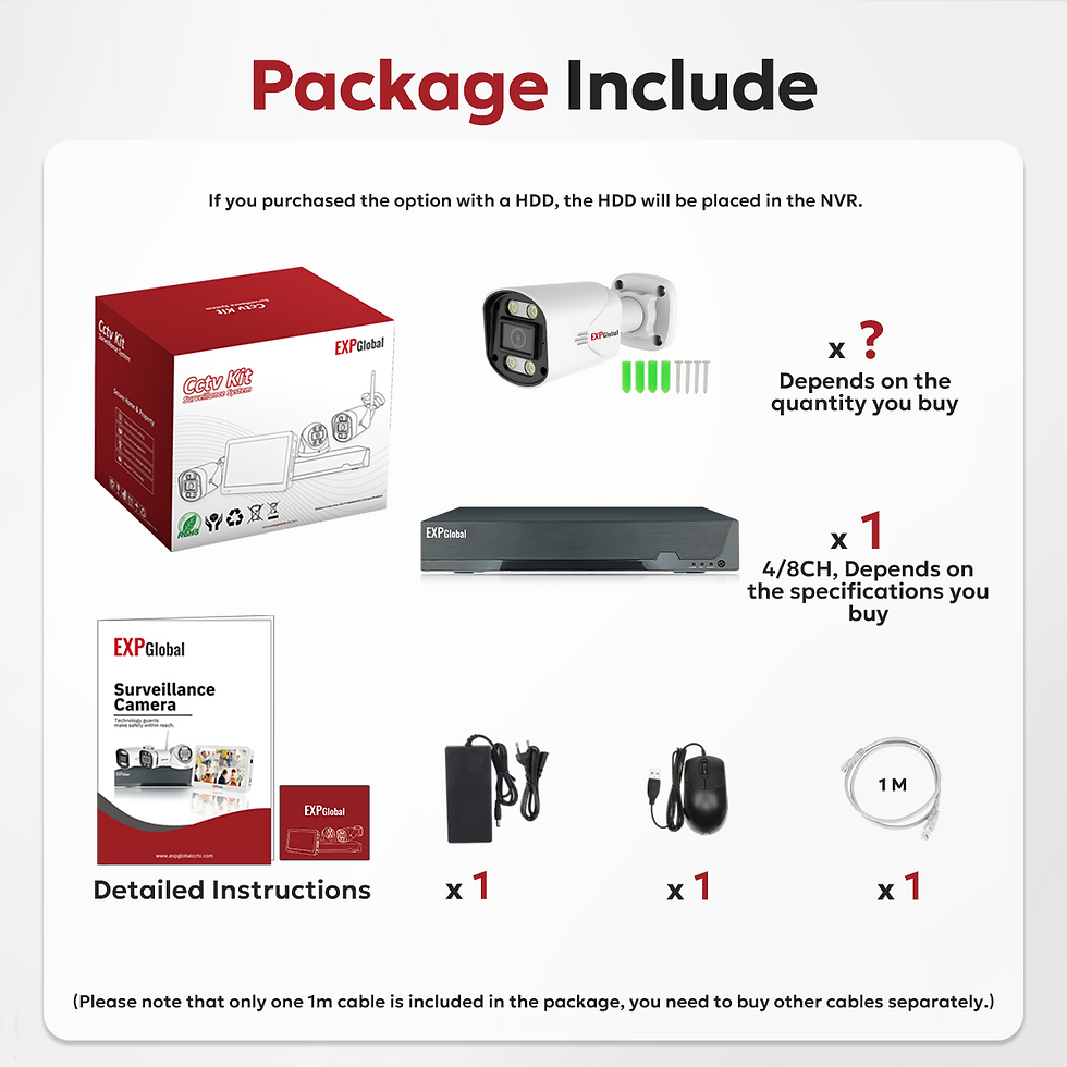 Miniature : EXPGlobal 8MP 5MP POE Outdoor Security Camera System Home CCTV kit Video Surveil