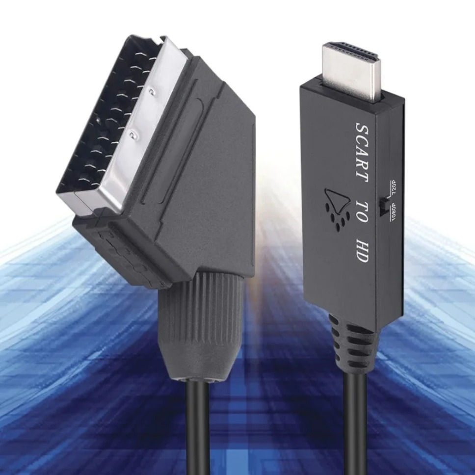 Miniature : Câble convertisseur 1080P SCART vers HDMI mâle vers mâle, entrée SCART vers 
