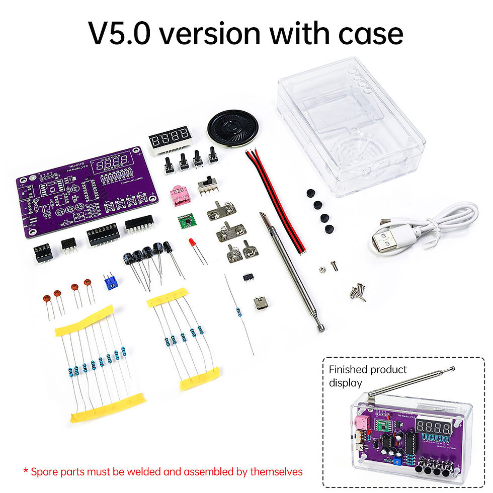 Miniature : Kit électronique Radio FM à monter soi-même, fréquence réglable 87-108MHz, 