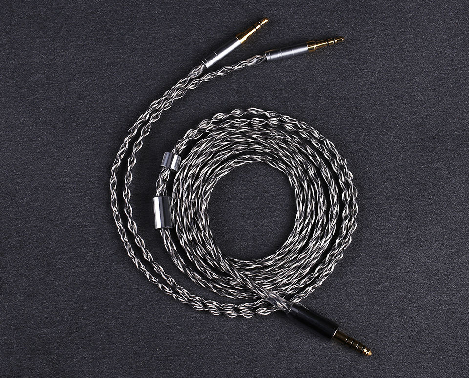 Miniature : OPENHEART – câble pour écouteurs plaqué argent, 8 cœurs 7N OCC, 1 à 2 pri