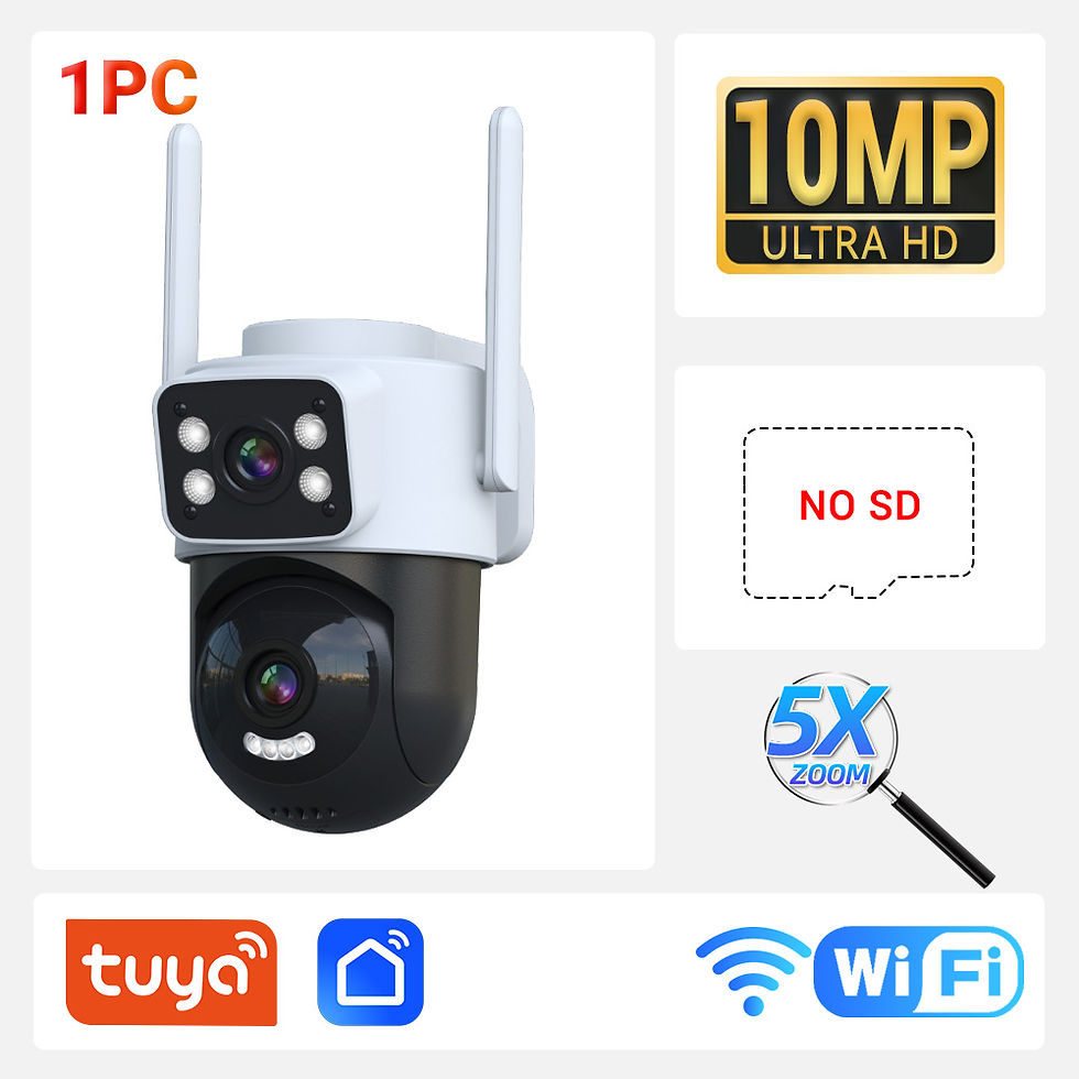 Miniature : PEGATAH 10MP double objectif Tuya WiFi caméra de sécurité PTZ extérieur 4K s