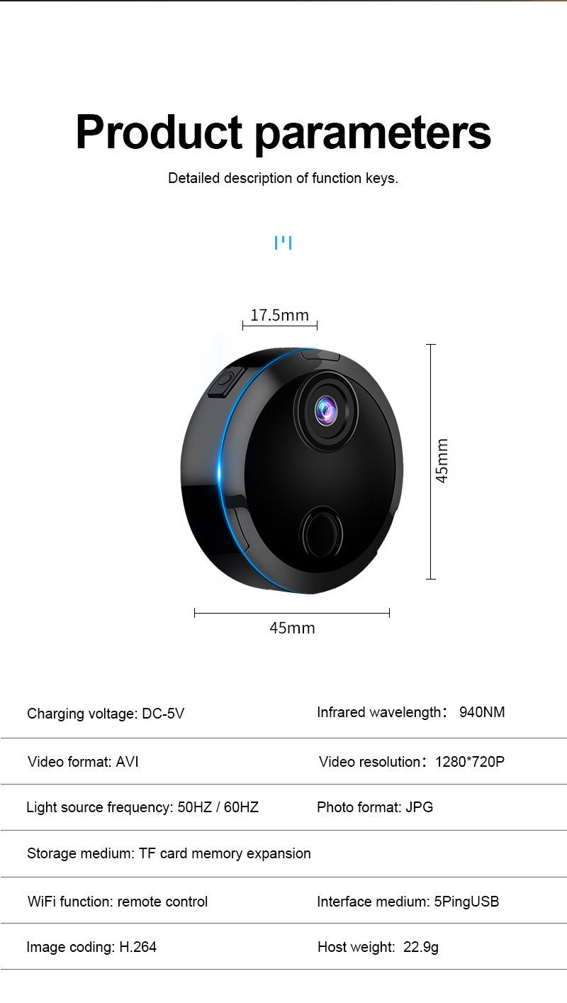 Miniature : Mini HD 1080P Camera WiFi Wireless Video Surveillance Camera Night Vision  Smart