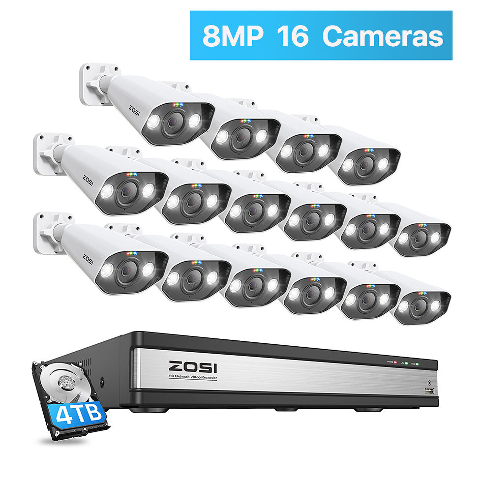 Miniature : ZOSI 16CH 4K PoE Home Security Camera System 8MP NVR Set Outdoor Indoor Color Ni