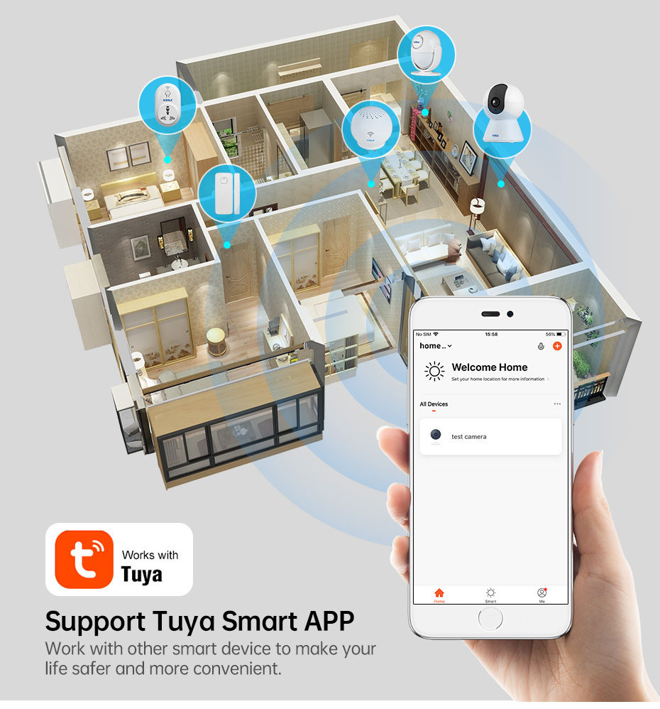 Miniature : KERUI 5MP 8MP 4K HD Tuya Smart Mini WiFi IP Camera Indoor Wireless Security Home