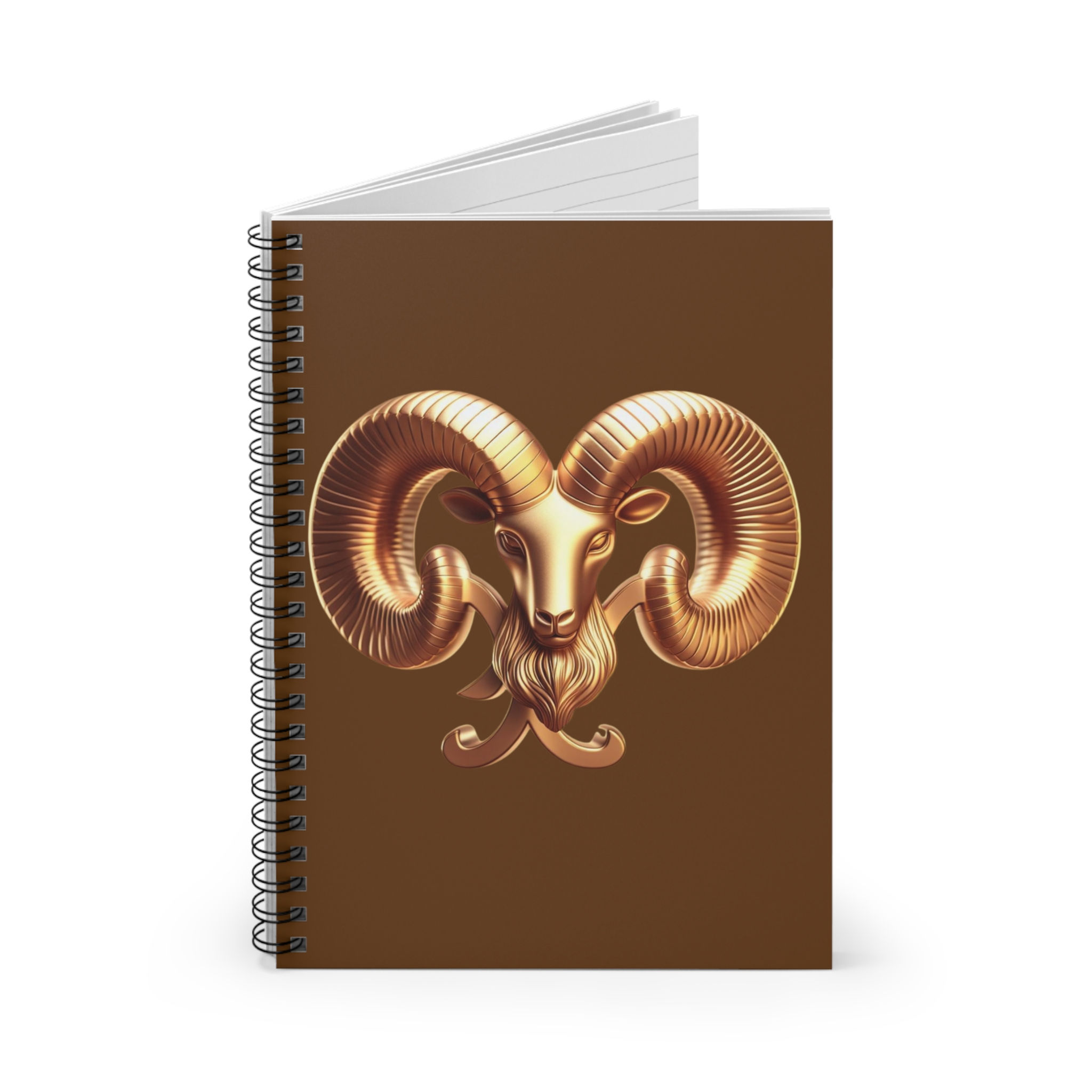 Aries (Symbol) Spiral Notebook - Brown