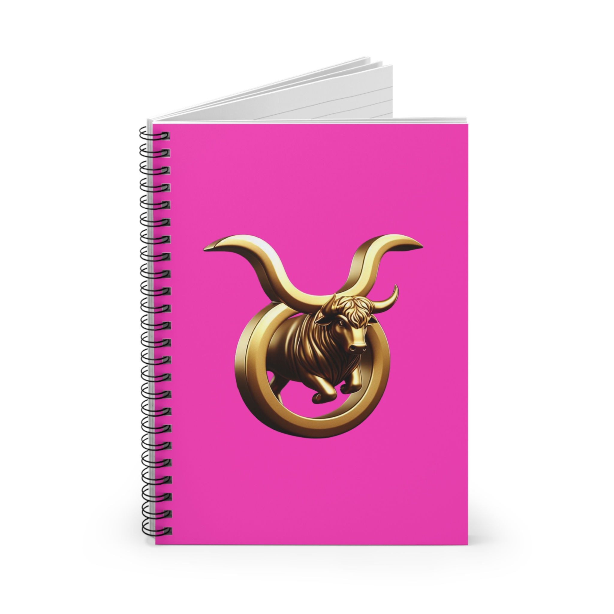 Taurus (Symbol) Spiral Notebook - Pink