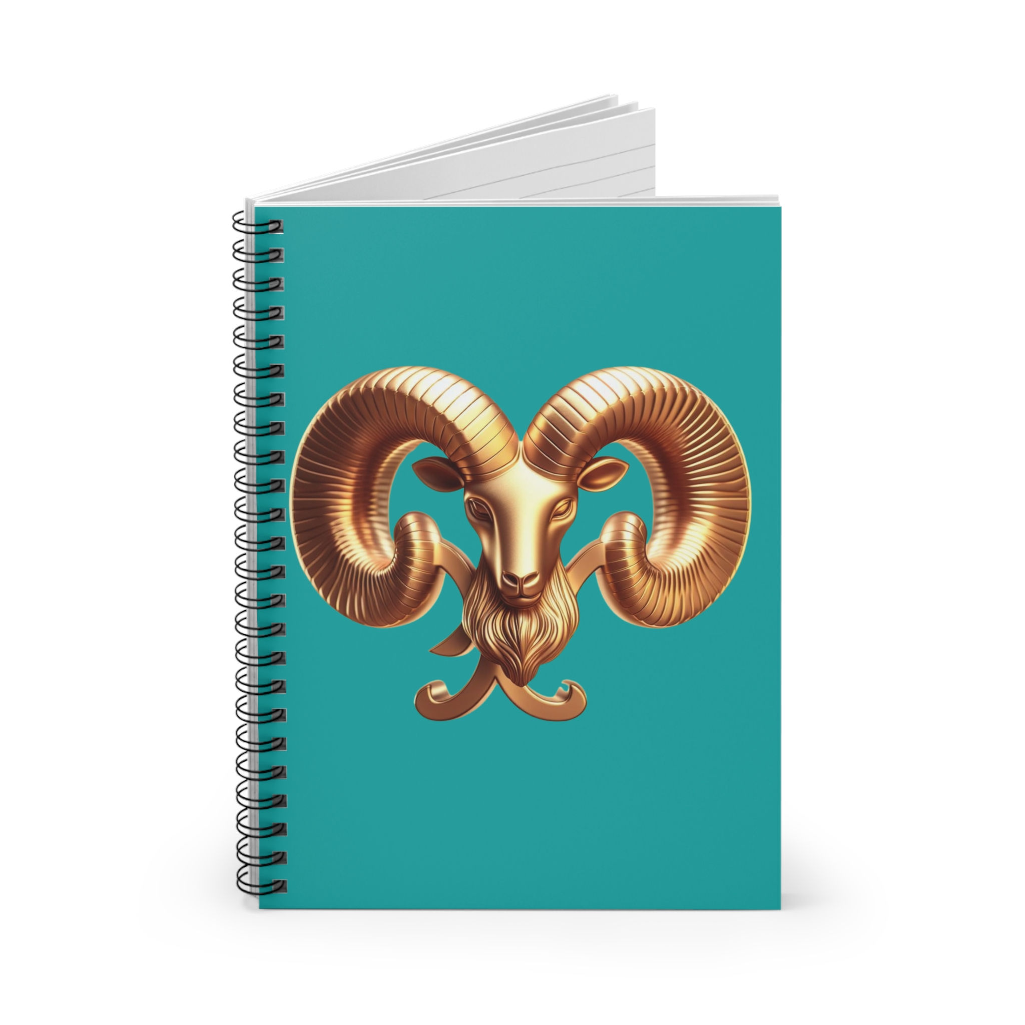 Aries (Symbol) Spiral Notebook - Dark Tiffany Blue