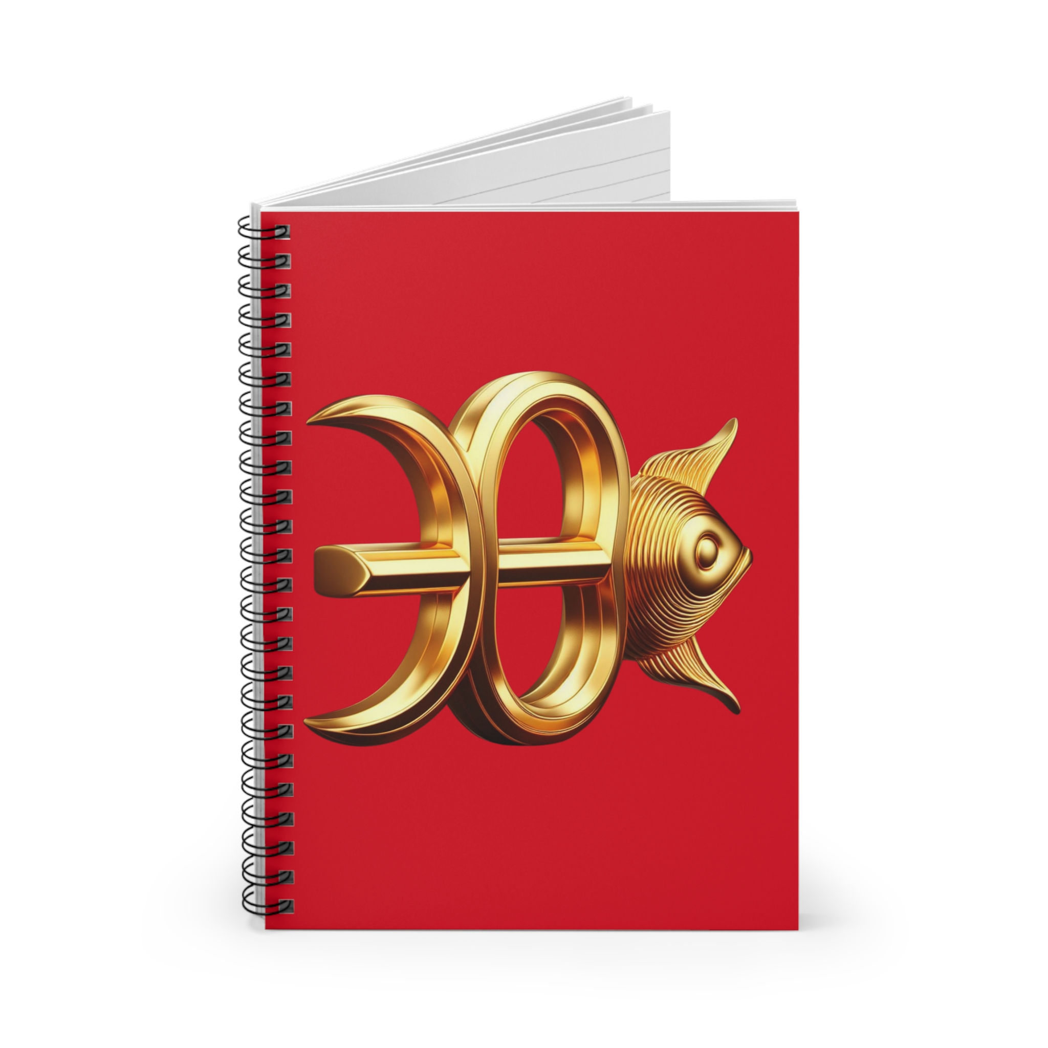 Pisces (Symbol) Spiral Notebook - Strawberry