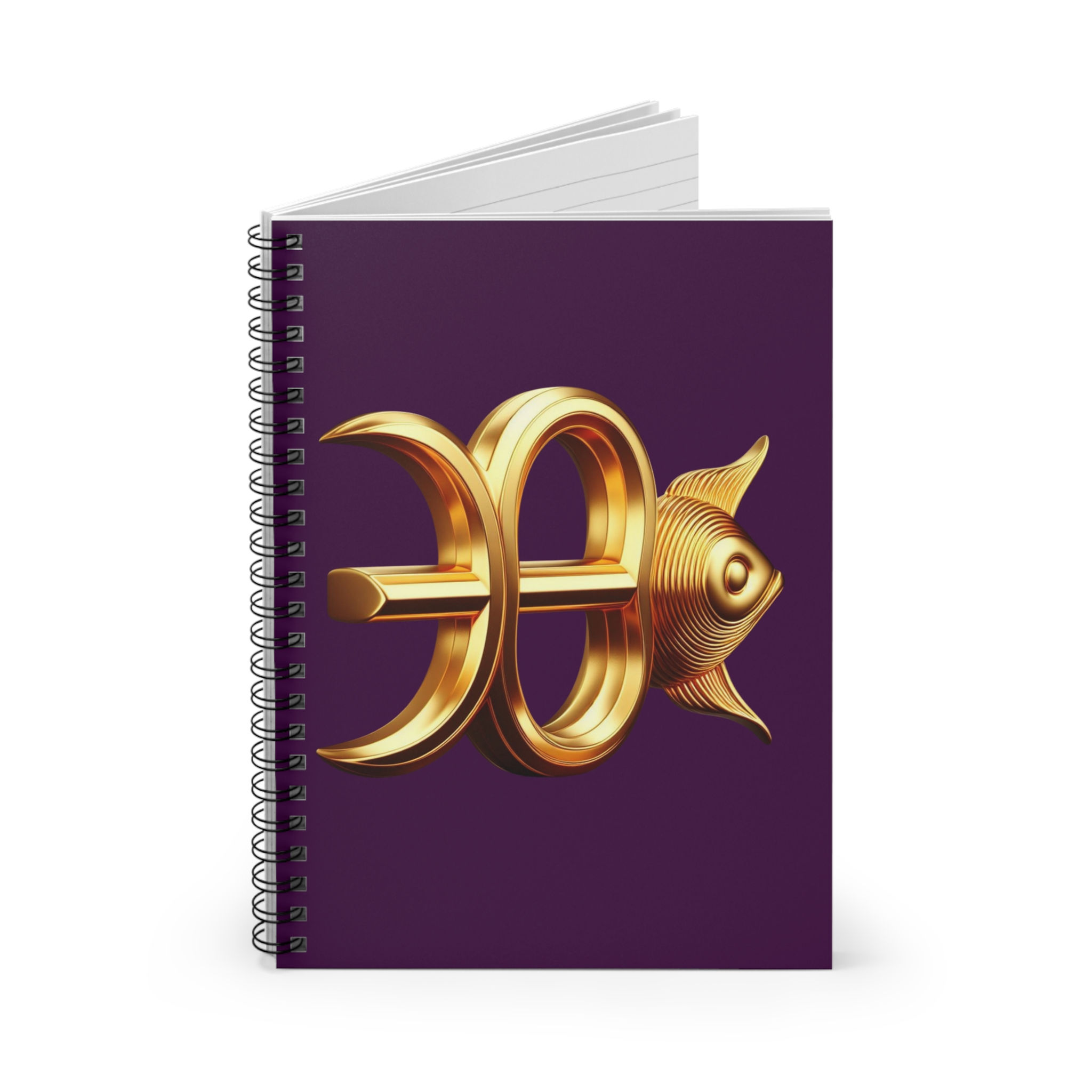 Pisces (Symbol) Spiral Notebook - Nightshade
