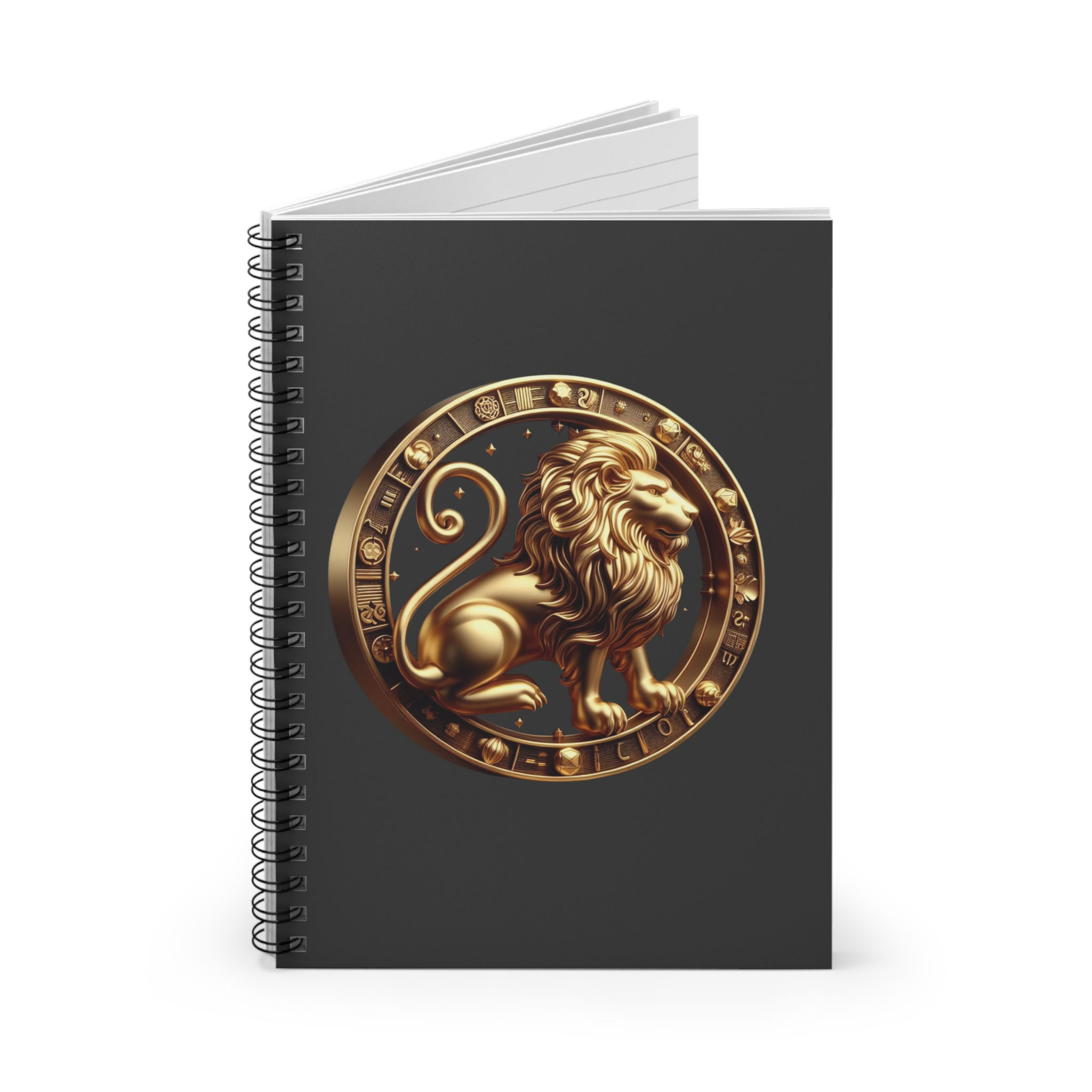 Leo (Symbol) Spiral Notebook - Charcoal Grey