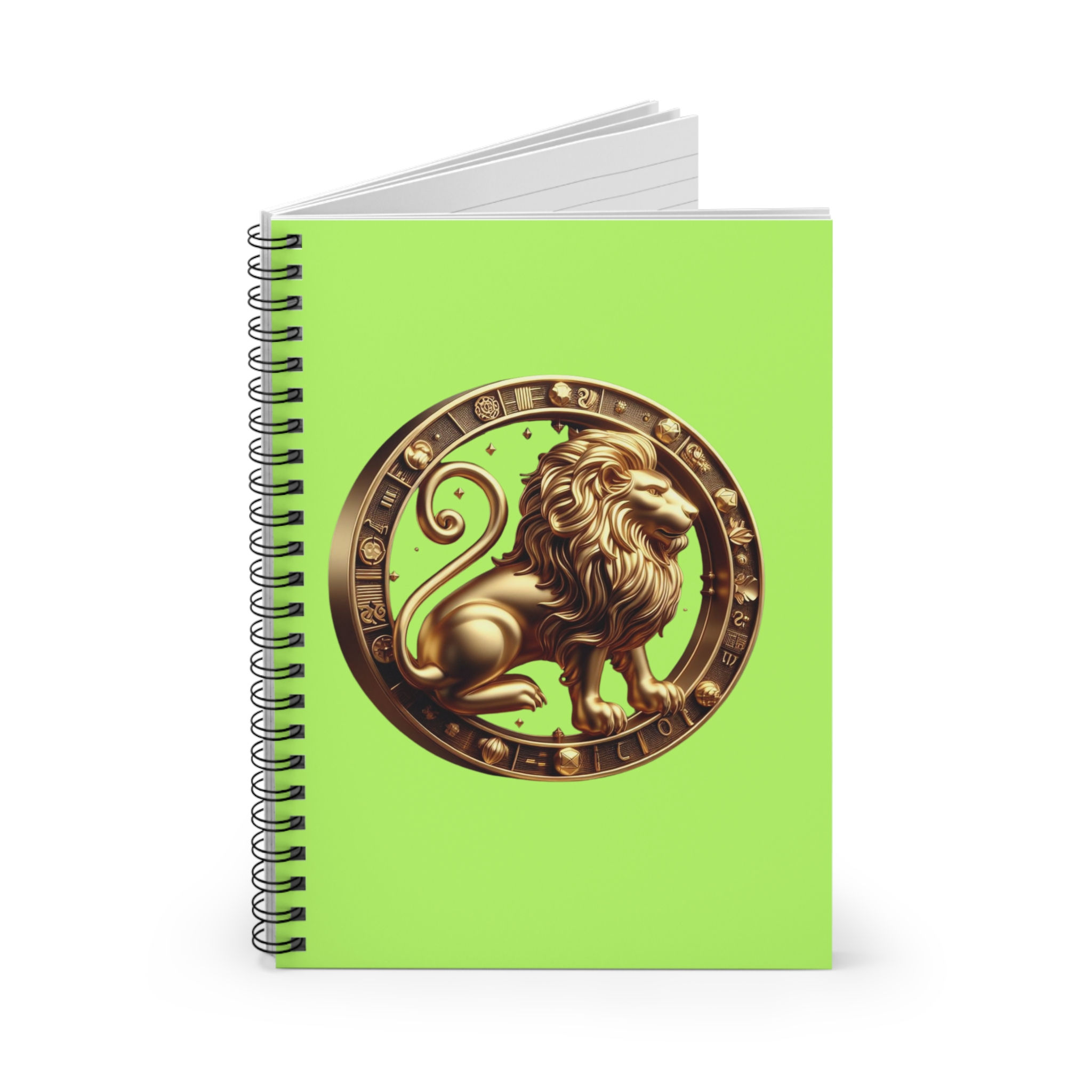 Leo (Symbol) Spiral Notebook - Lime Green