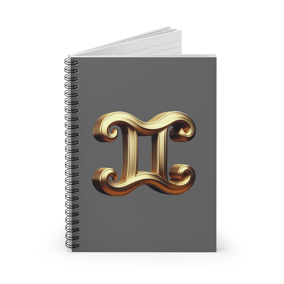 Gemini (Symbol) Spiral Notebook - Davy Grey