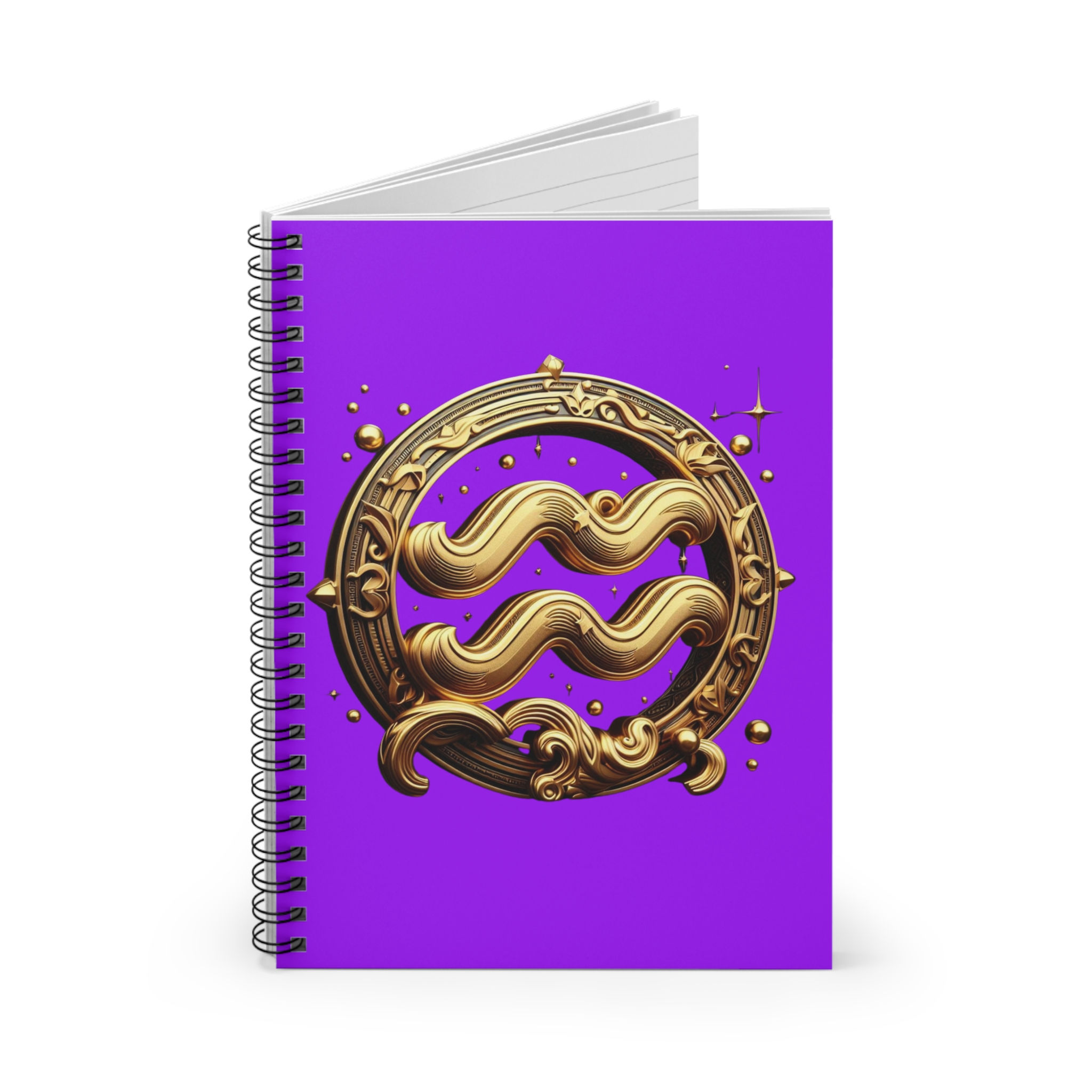 Aquarius (Symbol) Spiral Notebook - Violet