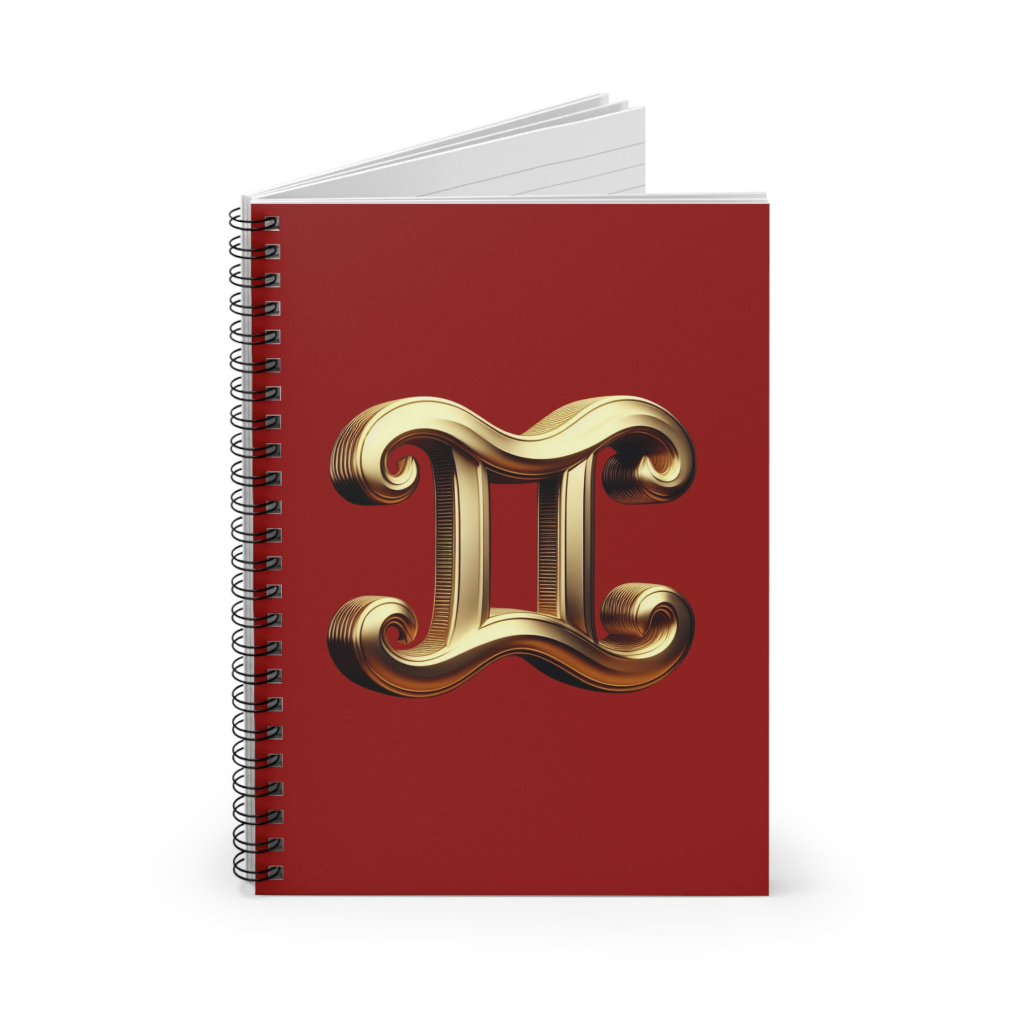 Gemini (Symbol) Spiral Notebook - Cherry Red