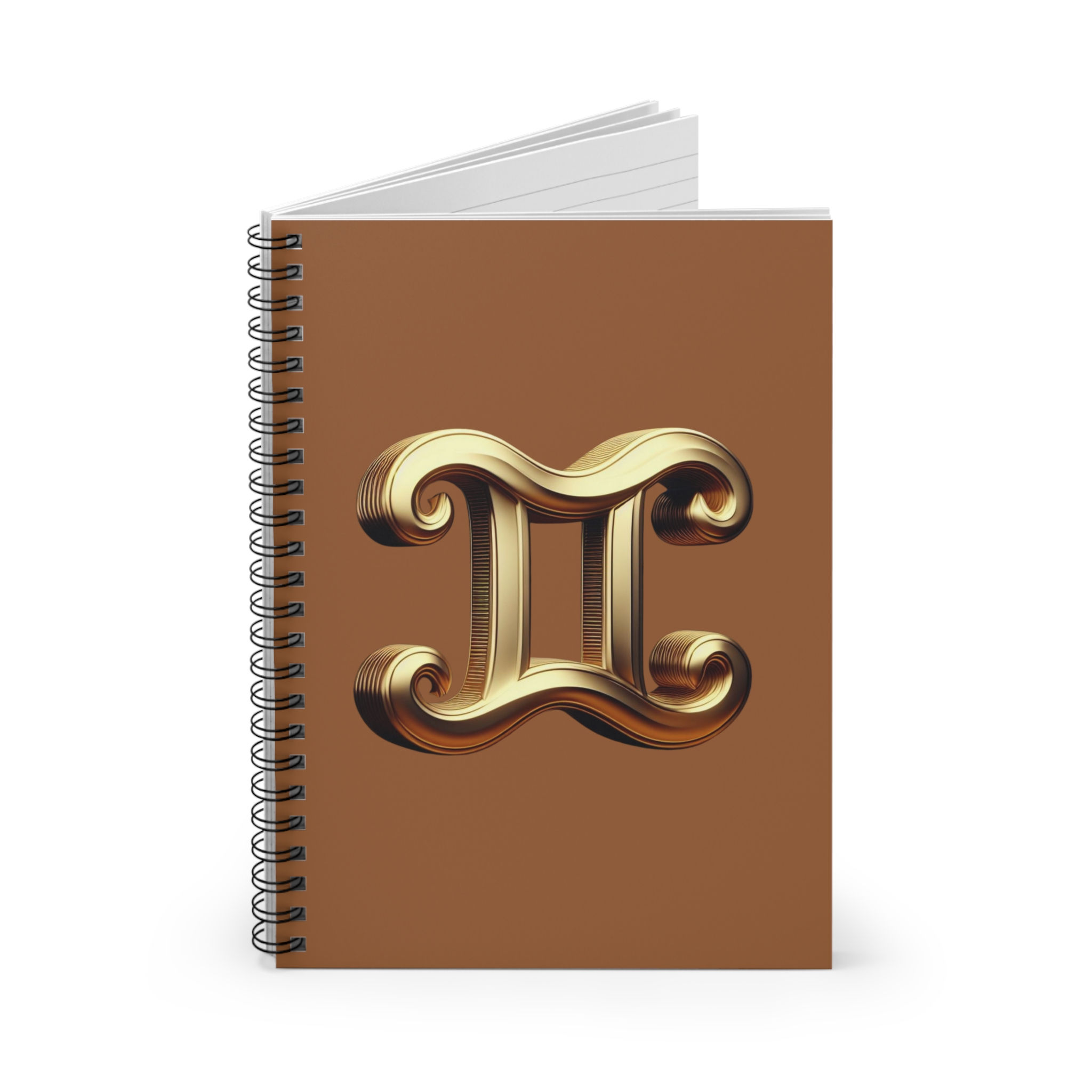 Gemini (Symbol) Spiral Notebook - Squirrel Brown