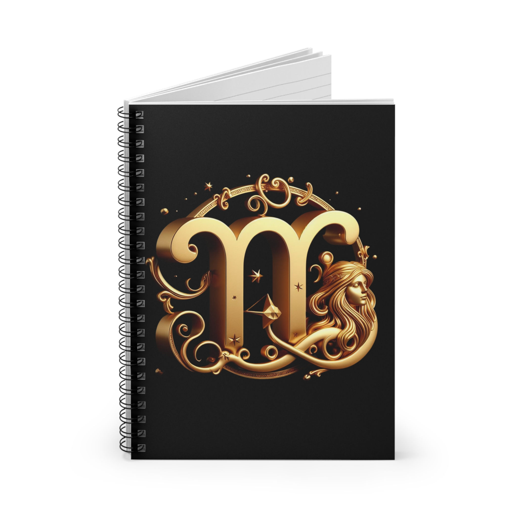 Virgo (Symbol) Spiral Notebook - Obsidian