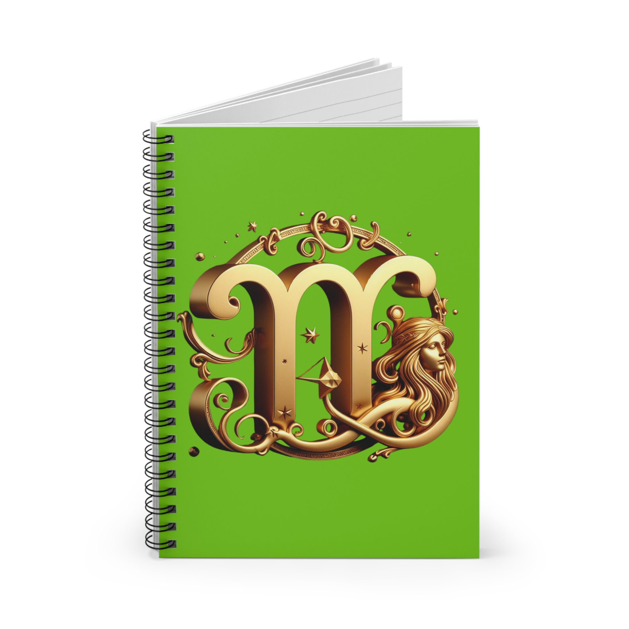 Virgo (Symbol) Spiral Notebook - Green
