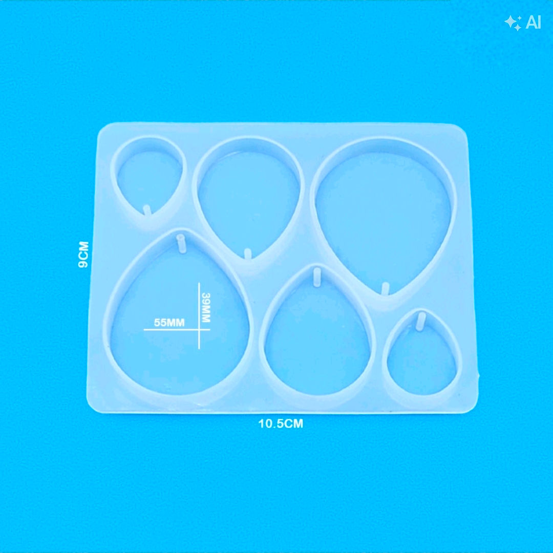 6 cavity drop keychain silicone mould for resin art