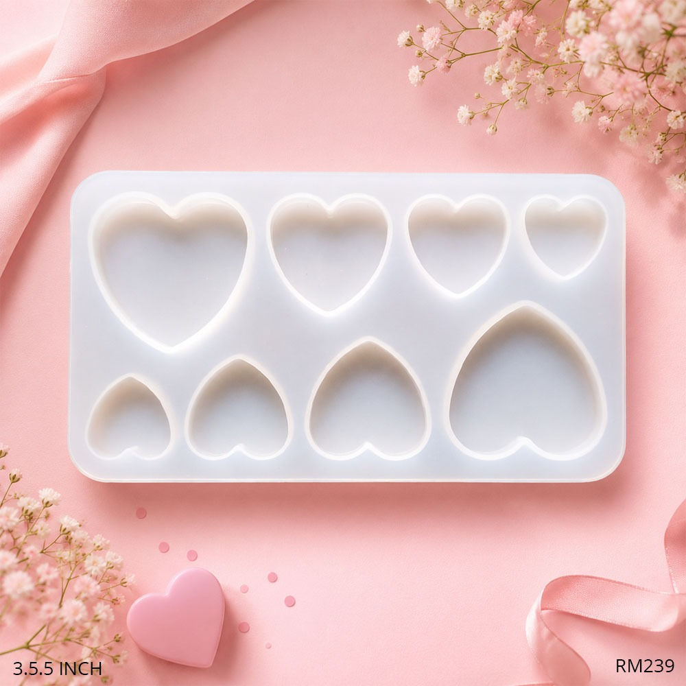8 Cavity Heart Mould -3.5 inch