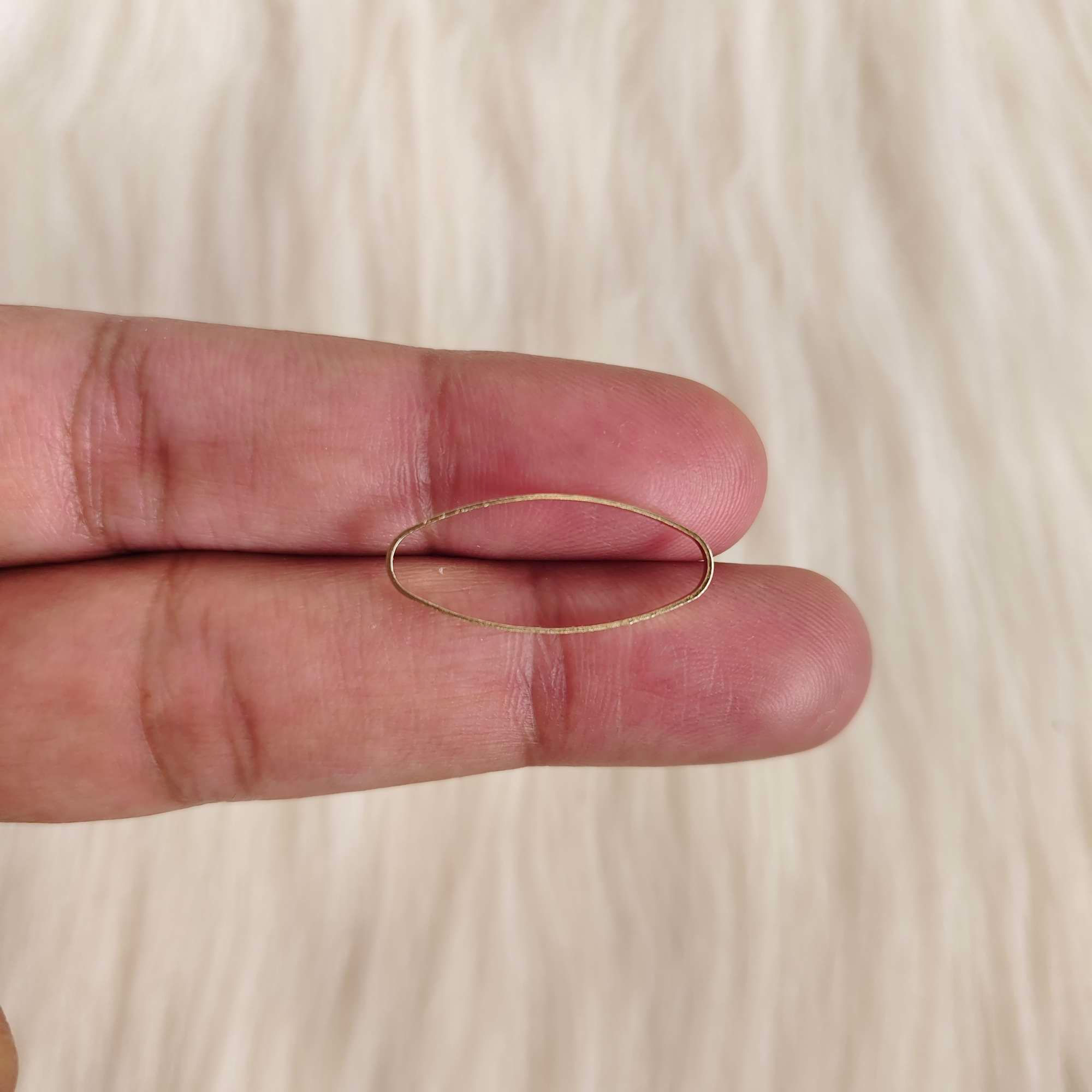 Oval Golden & Silver Hollow Bezels 2.5cm - Set of 10