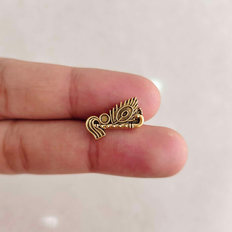 Thumbnail: Flute Antique Finish Pass-Through Rakhi Charms
