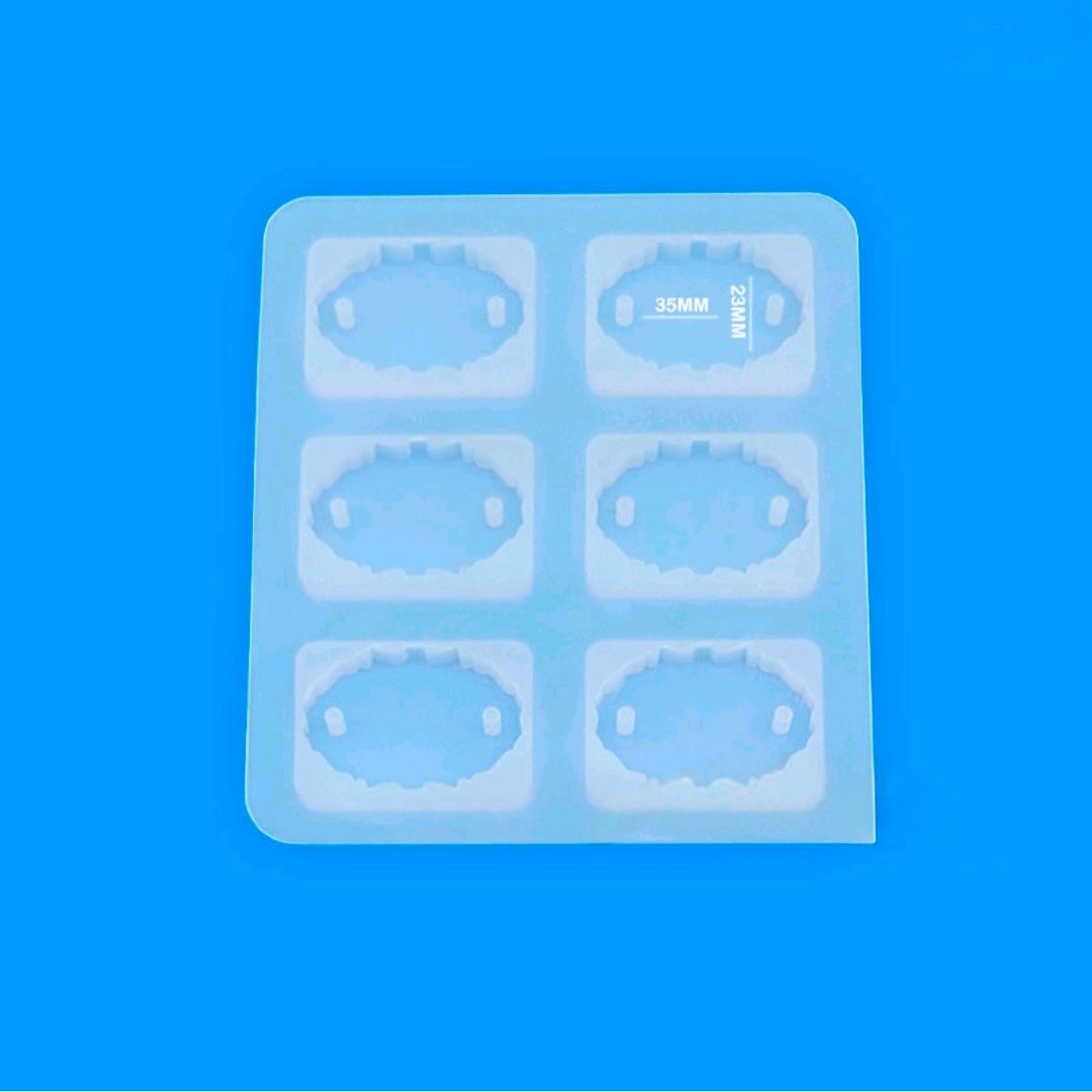 6 Cavity oval agate Rakhi Silicone Mould