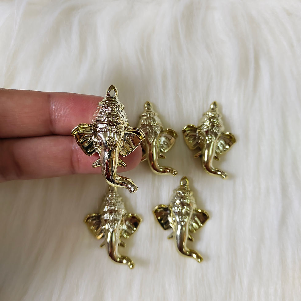 3D Golden Ganesha Charm