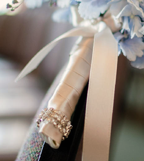 Satin ribbon & diamante detail