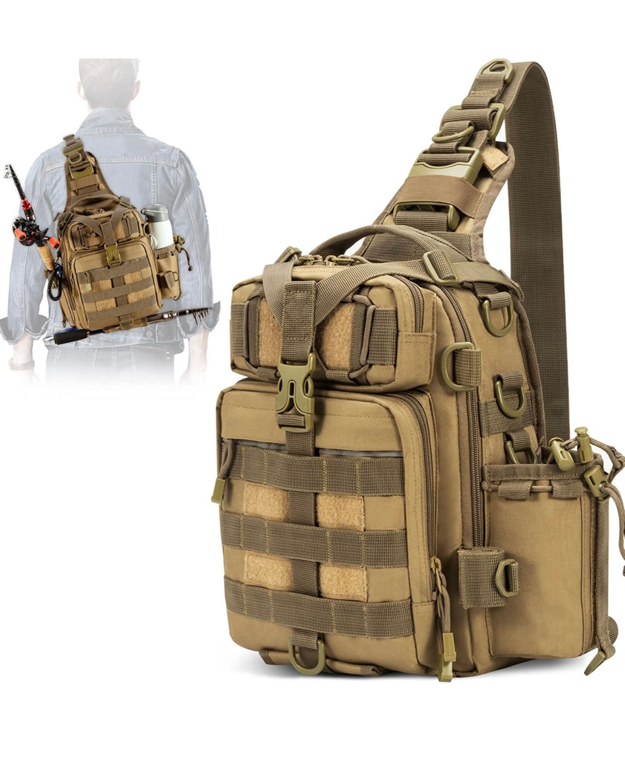 Fishing Backpack with Rod Holder