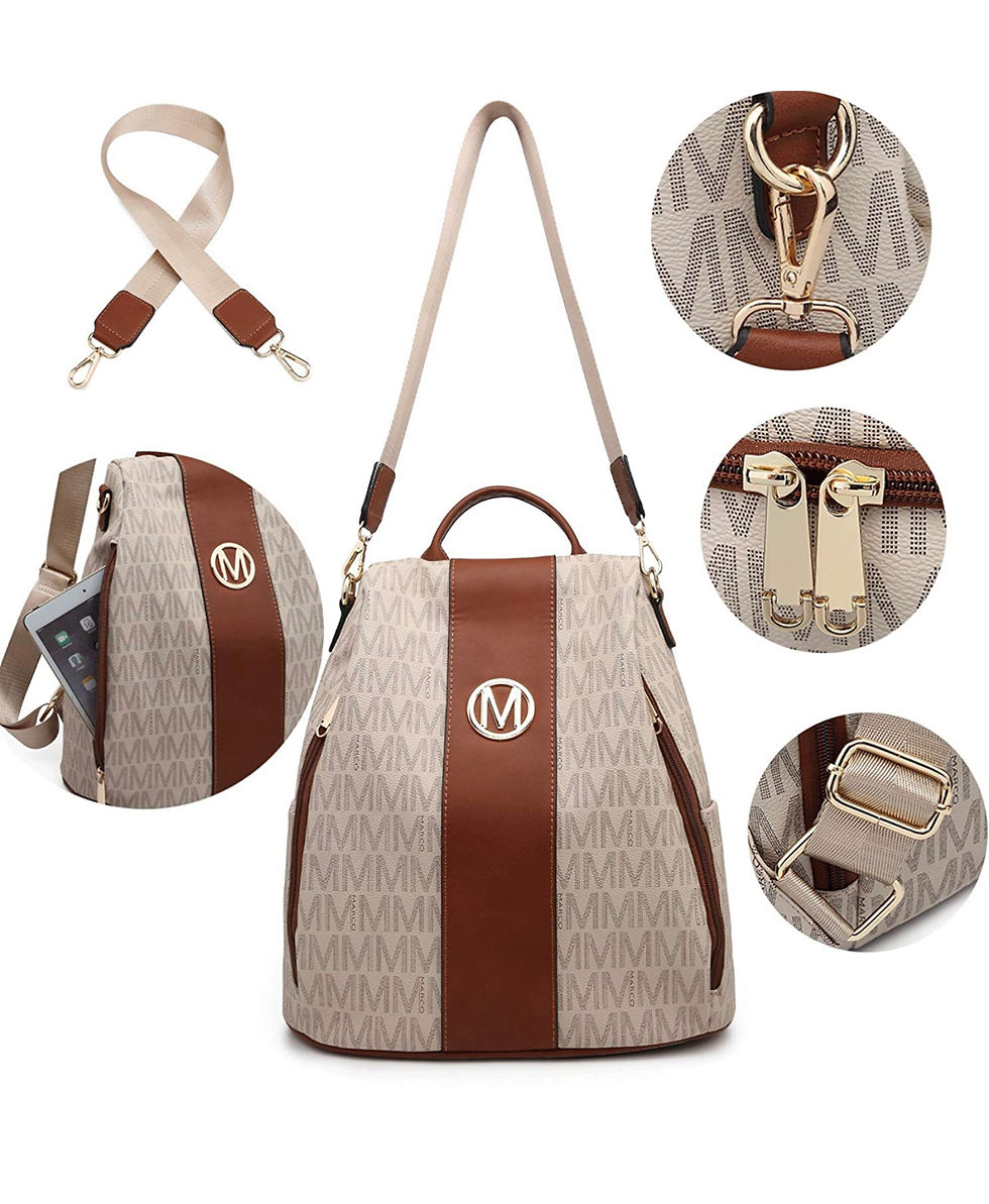 Thumbnail: Fashion Backpack Purse Multi Pockets