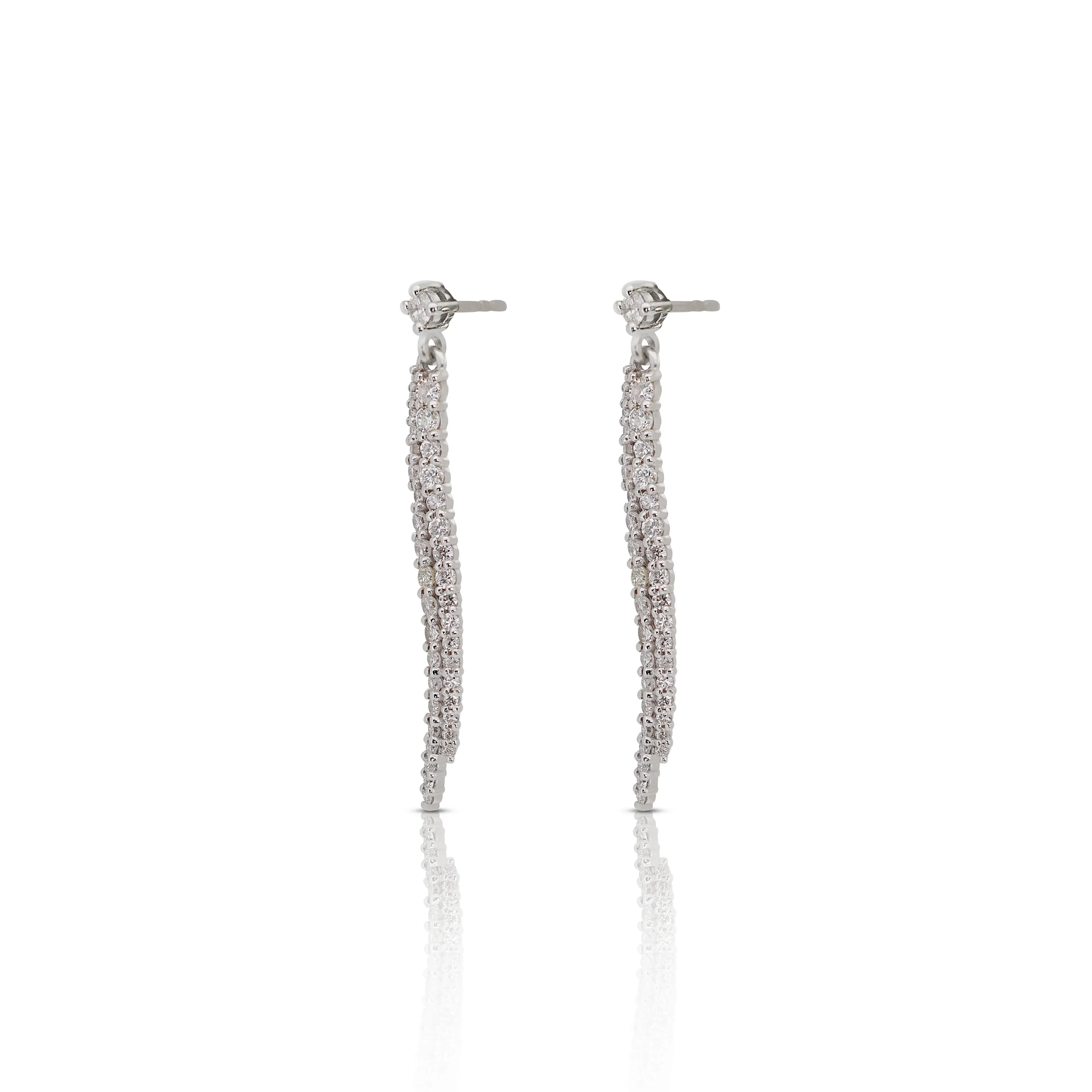 0.08ct. Round Brilliant Drop Diamond Earrings