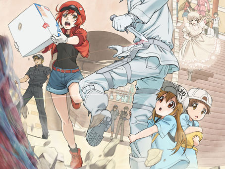 El anime Hataraku Saibo presenta sus temas musicales en dos anuncios.