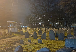 Charter Street Cemetery at Night (2), Salem, MA. Dec 27, 2021. Photographed by Mitchell Wa