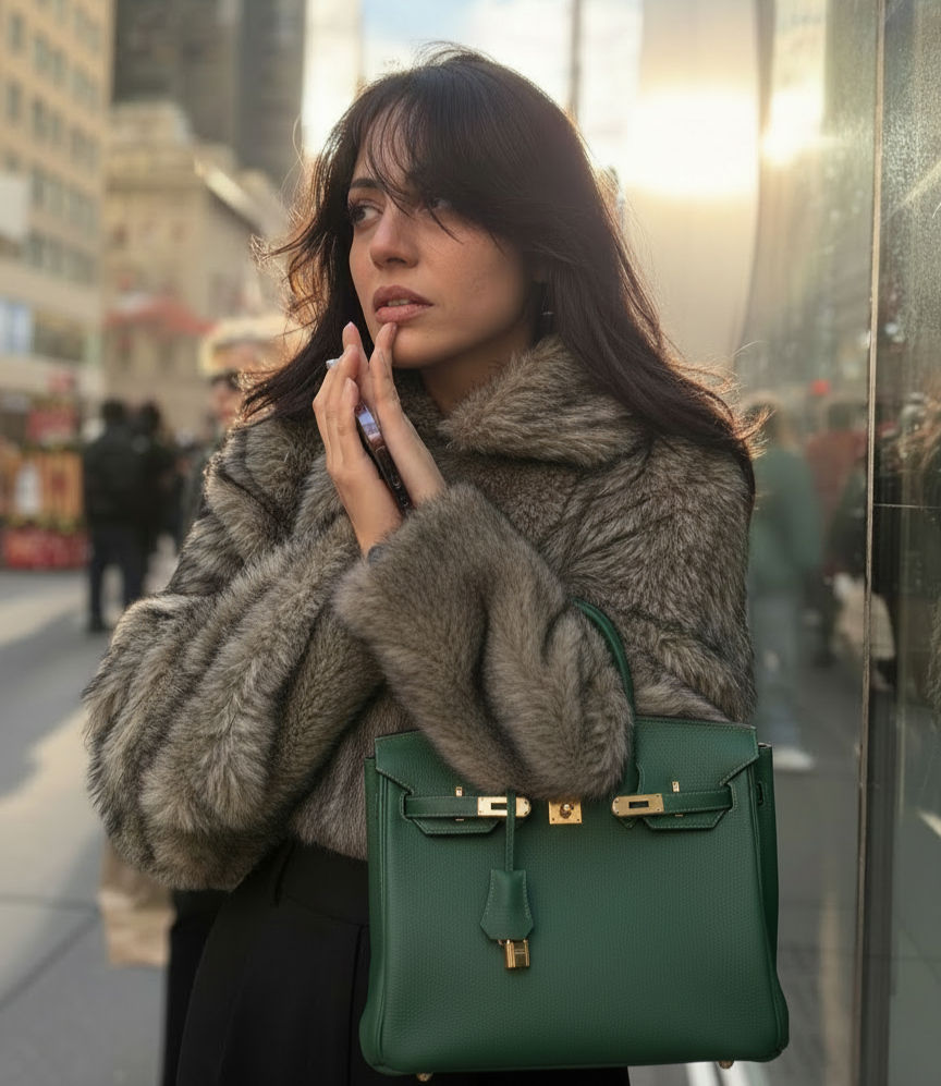 Add_a_stylish_Hermes_bag_to__subject_1__that_matches_the_overall_editorial_style_of_the_im